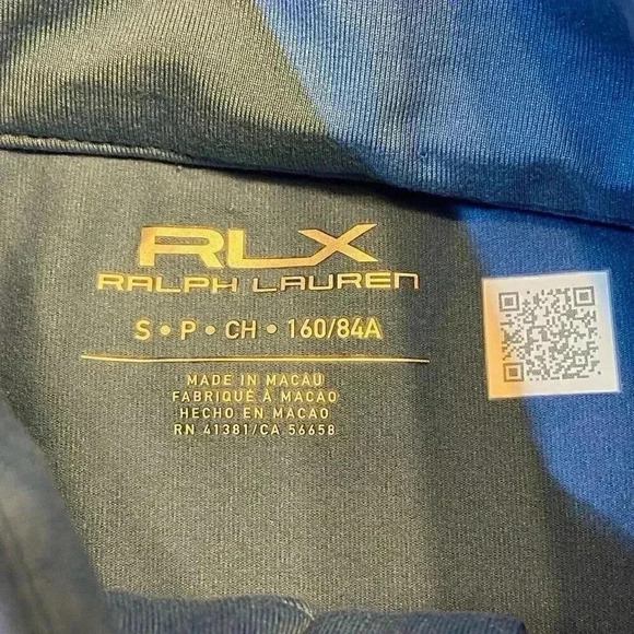 RLX Ralph Lauren Women Stretch Jersey Golf Quarter Zip SMALL Blue Pullover UPF50 - Picture 13 of 15
